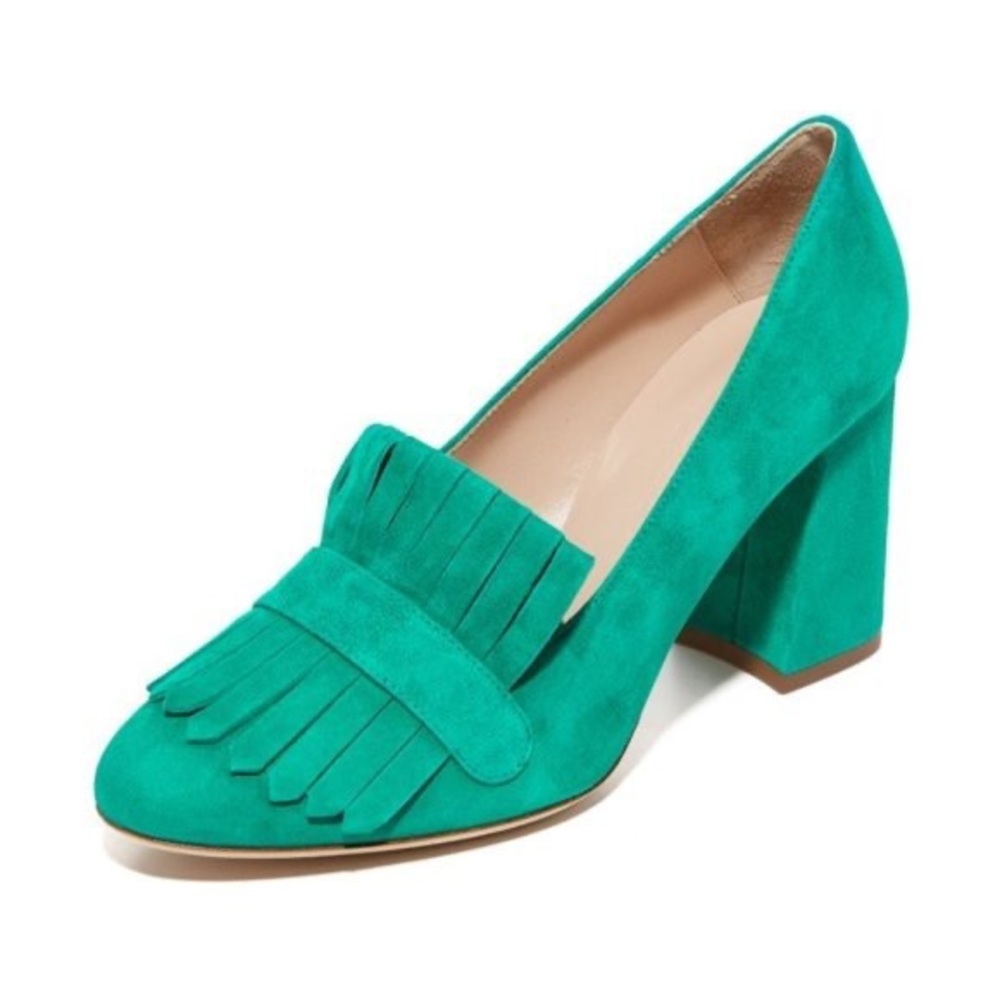 Club Monaco Green Suede Giordanna Loafer Pumps $329